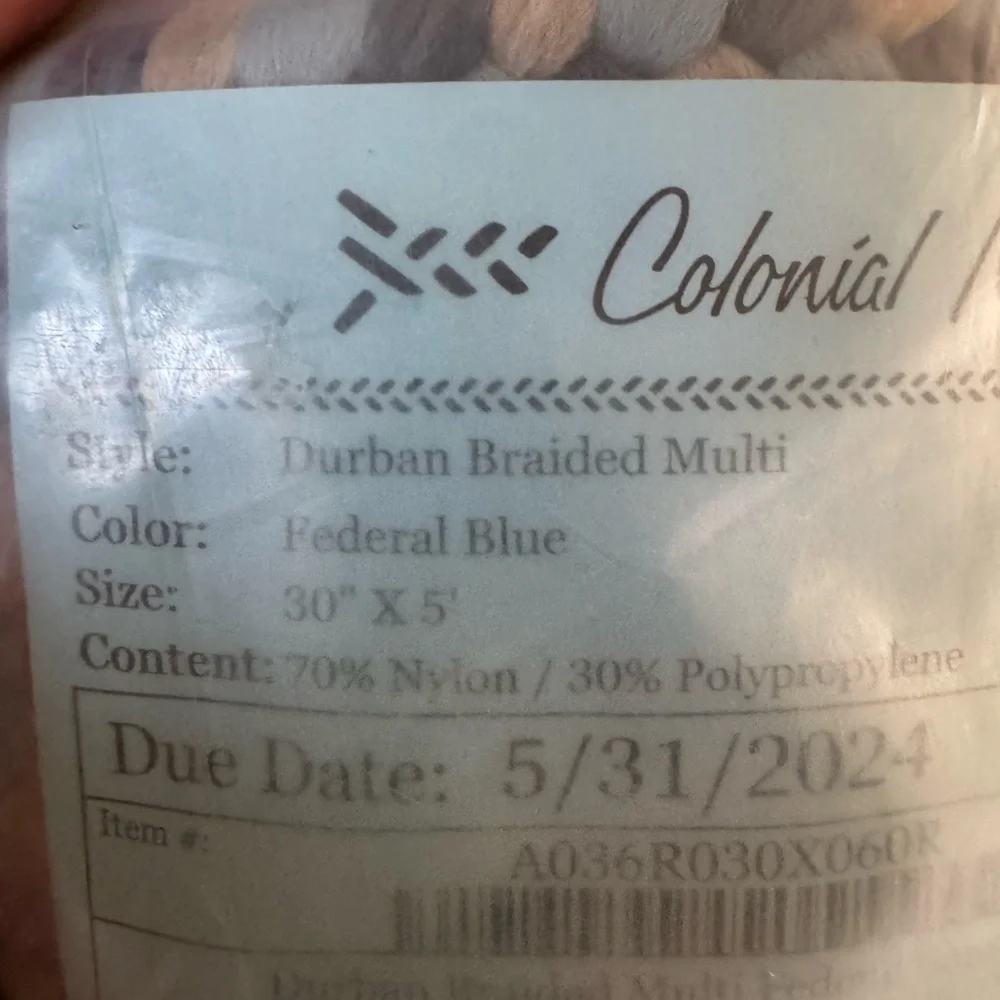 Colonial Mills Durban Braided Multi Runner - Federal Blue 30